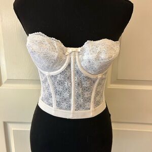 Sears Vintage White Bustier Bra  34B